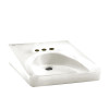 Wheelchair Users Bathroom Wall Mounted Sink with 4 CC, Less Overflow in White