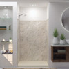 48-in x 36-in x 72-in Solid Surface Shower Wall Trimmable Surround in Silver Mocha