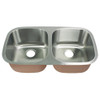 32.375-in x 18.125-in x 8-in 18 Gauge Double Equal Bowls, Undermount Stainless Steel Kitchen Sink