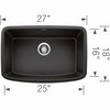 18-in x 27-in Granite 9.5-in Deep Kitchen Sink, in Anthracite
