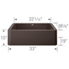 19-in x 33-in Granite 10-in Deep Kitchen Sink, in Cafe Brown