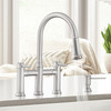 Pull Down Kitchen Bridge Faucet 1.5 gpm in Stainless Finish