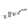 Chrome Two-Handle Roman Tub Faucet Includes Hand Shower
