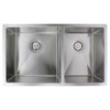 31.5-in x 18.5-in x 10-in 16 Gauge 60/40 Double Bowls, Undermount Stainless Steel Kitchen Sink