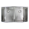 32.75-in x 19-in x 10-in 16 Gauge Equal Double Bowls, Undermount Stainless Steel Kitchen Sink with Low Divide