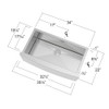 35.875-in x 22-in x 10-in 16 Gauge Super Single Bowl, Farmhouse Stainless Steel Kitchenl Sink, Undermount Installation