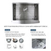 29.5-in x 22-in x 10-in 16 Gauge Super Single Bowl, Farmhouse Stainless Steel Kitchenl Sink, Undermount Installation