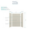 Transolid EWK604896-46 Expressions 48" X 60" X 96" 3-Piece Tub/Shower Wall Kit, In Houndstooth