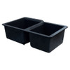 31.75-in x 20.75-in x 9.5-in Granite 1-3/4 Offset Double Undermount Kitchen Sink in Black with Grids, Strainer, Disposer Strainer, Installation Kit