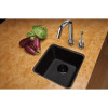 15-3/4" x 15-3/4" x 7-11/16" Quartz Single Bowl Dual Mount Bar Sink in Black