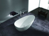 67-in L x 33-in W x 22-in H Resin Stone Freestanding Bathtub with center drain, in White