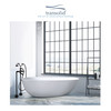 67-in L x 33-in W x 22-in H Resin Stone Freestanding Bathtub with center drain, in White