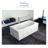 60-in L x 32-in W x 19-in H Resin Stone Freestanding Bathtubwith end drain, includes Front, Back, and Both Side Skirts in White
