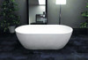 71-in L x 32-in W x 21-in H Resin Stone Freestanding Bathtub with center drain, in White