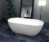 71-in L x 32-in W x 21-in H Resin Stone Freestanding Bathtub with center drain, in White
