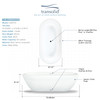 71-in L x 32-in W x 21-in H Resin Stone Freestanding Bathtub with center drain, in White