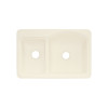 Transolid Cambridge 33in x 22in Solid Surface Drop-in Double Bowl Kitchen Sink, in Almond