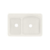 Transolid Cambridge 33in x 22in Solid Surface Drop-in Double Bowl Kitchen Sink, in Matrix Summit