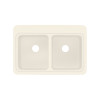 Transolid Charleston 33in x 22in Solid Surface Drop-in Double Bowl Kitchen Sink, in Almond