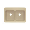 Transolid Charlotte 33in x 22in Solid Surface Drop-in Double Bowl Kitchen Sink, in Matrix Khaki