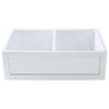 33-in x 20-in x 10-in Double Equal Bowls with Reversible (Country/Plain) Front, Farmhouse Fireclay Kitchen Sink, Undermount Installation, in White