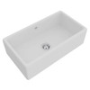 Single Bowl Apron Front Fireclay Kitchen Sink in White