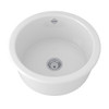 Single Bowl Round Bar/Food Fireclay Prep Sink in White