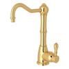 Column Spout Hot Water Dispenser Faucet With Metal Lever Handle In Italian Brass