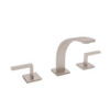 High Neck Widespread Lavatory Faucet with Metal Lever Handles and Pop-Up in Satin Nickel