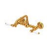 Rohl A1423LPIB-2 Acqui Wall Mount Bridge Bathroom Faucet with White Porcelain Lever Handle, Italian Brass