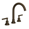 Rohl A2208LMTCB-2 Lombardia C-Spout Widespread Bathroom Faucet with Metal Lever Handle, Tuscan Brass