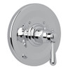 Rohl A2914LMAPC Thermostatic Trim Plate with Metal Lever and without Volume Control in Polished Chrome