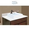 43.25 in. W x 22.25 in. D Quartz Vessel Vanity Top in Milan White with Single Hole and Rectangular Vessel Sink
