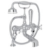 Rohl U.3001X/1-APC Exposed Deck Mount Tub FIller with Cross Handle Handshower in Polished Chrome