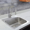 Transolid K-MTSB252212-4 Meridian Stainless Steel 25-in x 22-in x 12-in Laundry/Utility Sink Kit with 4-Hole in Brushed Finish