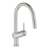 Grohe 31378DC3 Minta Single-Handle Pull-Out Kitchen Faucet in Supersteel