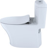 1.0 and 0.8 GPF Dual Flush One-Piece Elongated Chair Height Toilet in Cotton