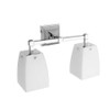 Double Downward Facing Bathroom Fixture in Satin Nickel Double Downward Facing Bathroom Fixture in Satin Nickel
