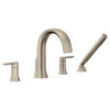 10-1/4" Two-Handle High Arc Roman Tub Faucet in Brushed Nickel