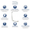 Right Side L shape Grab Bar, In Brushed Stainless