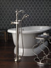 Delta T4797-SSFL-LHP Cassidy Single Handle Floor Mount Tub Filler Trim with Hand Shower Less Handle in Stainless