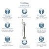 Transolid Roslyn Floor Mounted Tub Filler with Hand Shower, Brushed Nickel