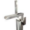 Transolid Roslyn Floor Mounted Tub Filler with Hand Shower, Brushed Nickel