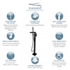 Transolid Roslyn Floor Mounted Tub Filler with Hand Shower, Matte Black