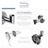 3-Piece Bathroom Accessory Kit Including a robe hook, a toilet paper holder, and a 24-in towel bar, in Polished Chrome