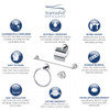 Transolid KA-CAR-4-PC 4-Piece Bathroom Accessory Kit Including a robe hook, a toilet paper holder, a towel ring, and a 24-in towel bar, in Polished Chrome