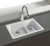 33" X 22" X 10" Double Offset Drop-in Installation with 3 BAC Faucet Holes, In White