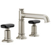 1.5 GPM Widespread Lavatory Faucet with Column Spout and without Handles in Luxe Nickel Finish 1.5 GPM Widespread Lavatory Faucet with Column Spout and without Handles in Luxe Nickel Finish