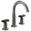1.5 GPM Widespread Lavatory Faucet with Arc Spout and without Handles in Luxe Steel Finish 1.5 GPM Widespread Lavatory Faucet with Arc Spout and without Handles in Luxe Steel Finish