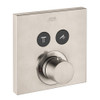 Dual Function Thermostatic Trim Square in Brushed Nickel